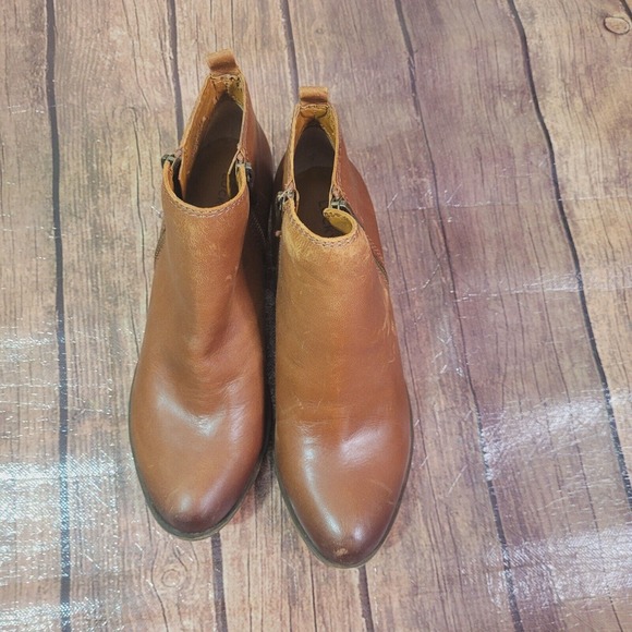 Lucky Brand Womens Boots Brown 6.5 Basel Ankle 1.5" Block Heel Almond Toe - Picture 6 of 10